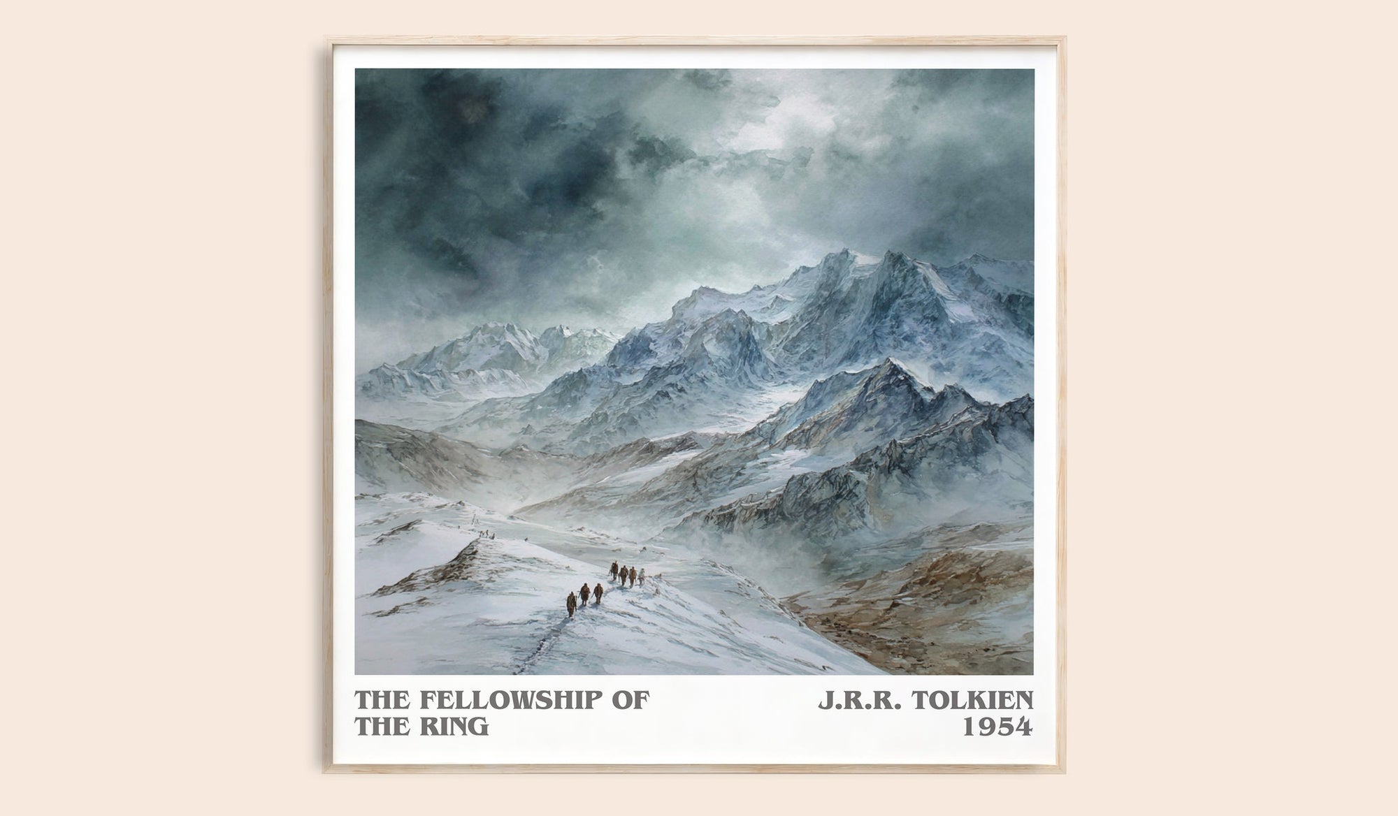 The Fellowship Of The Ring literary book poster by J.R.R. Tolkien – framed literary art print