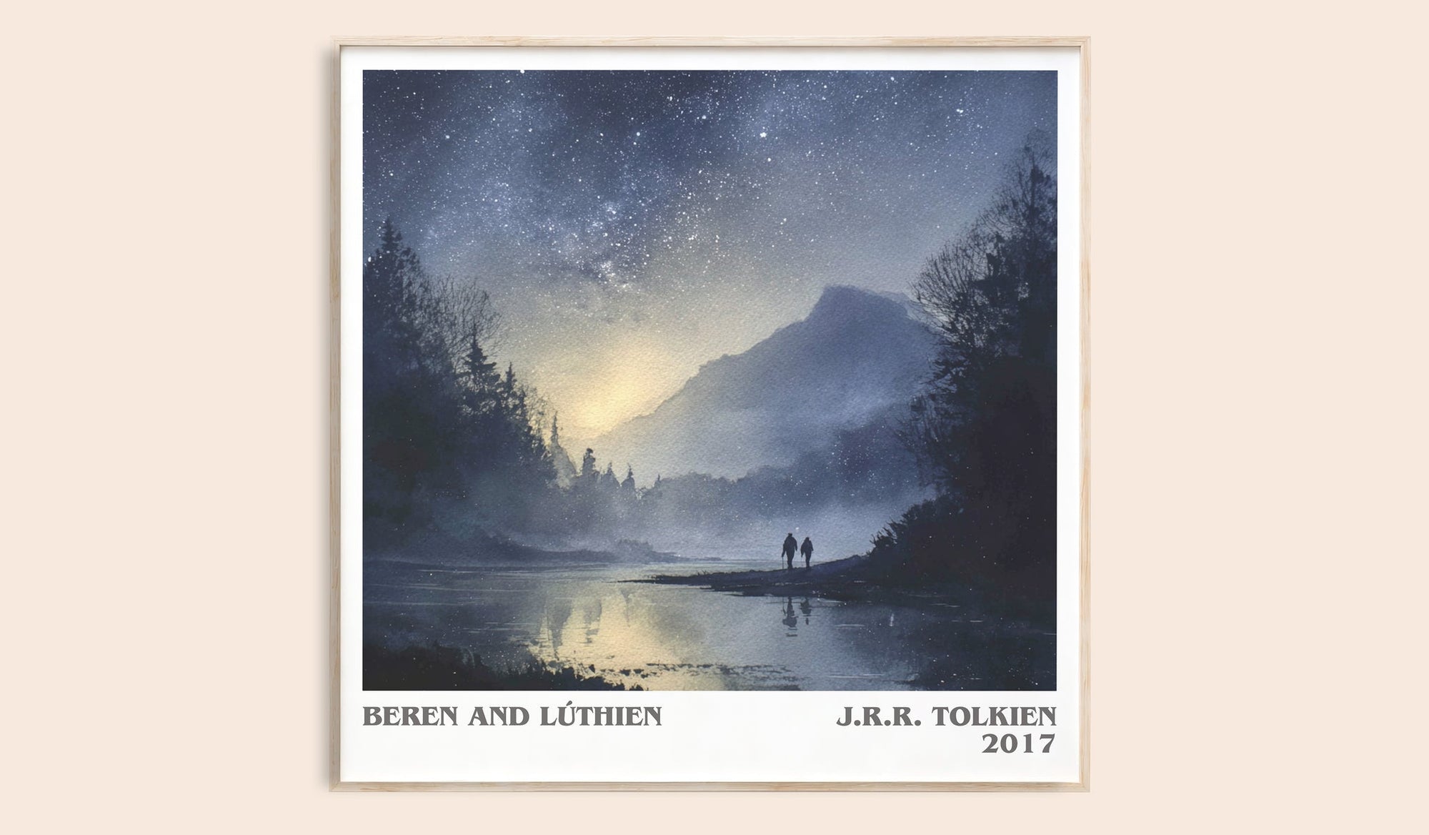 Beren and Lúthien literary book poster by J. R. R. Tolkien – framed literary art print