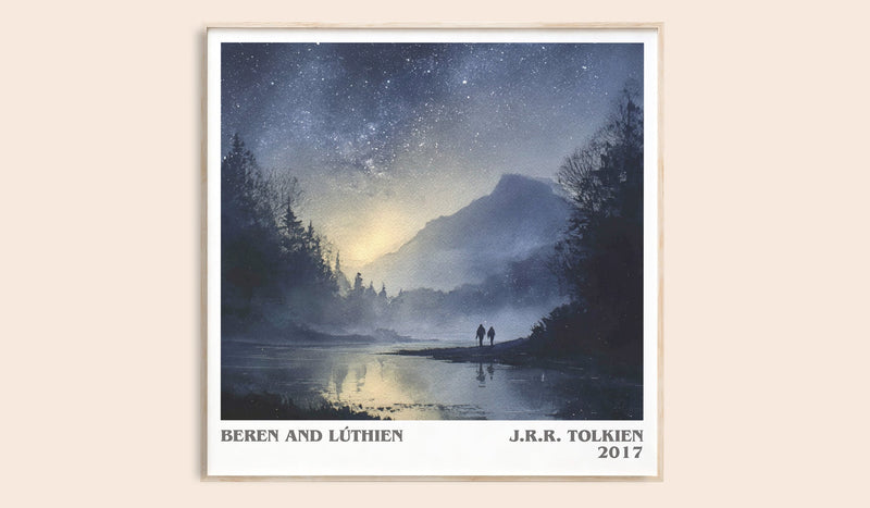Beren and Lúthien literary book poster by J. R. R. Tolkien – framed literary art print