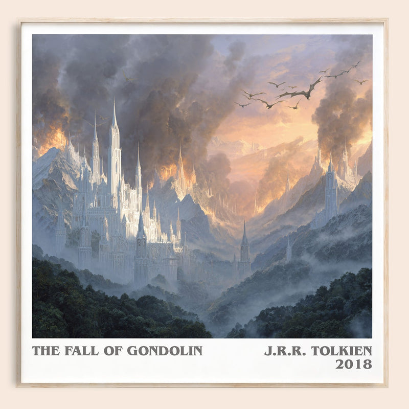 The Fall of Gondolin literary book poster by J. R. R. Tolkien – framed literary art print