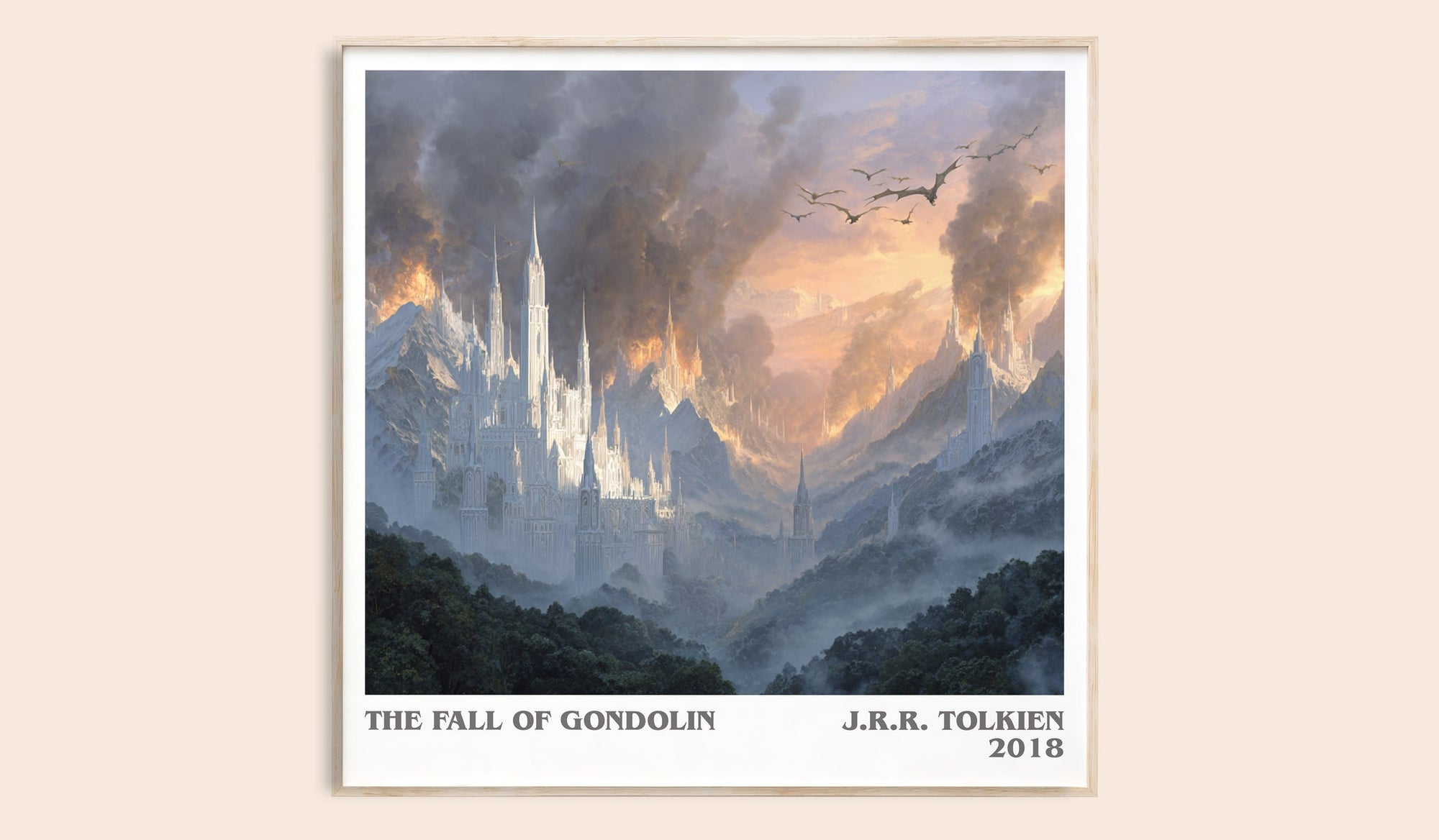The Fall of Gondolin literary book poster by J. R. R. Tolkien – framed literary art print