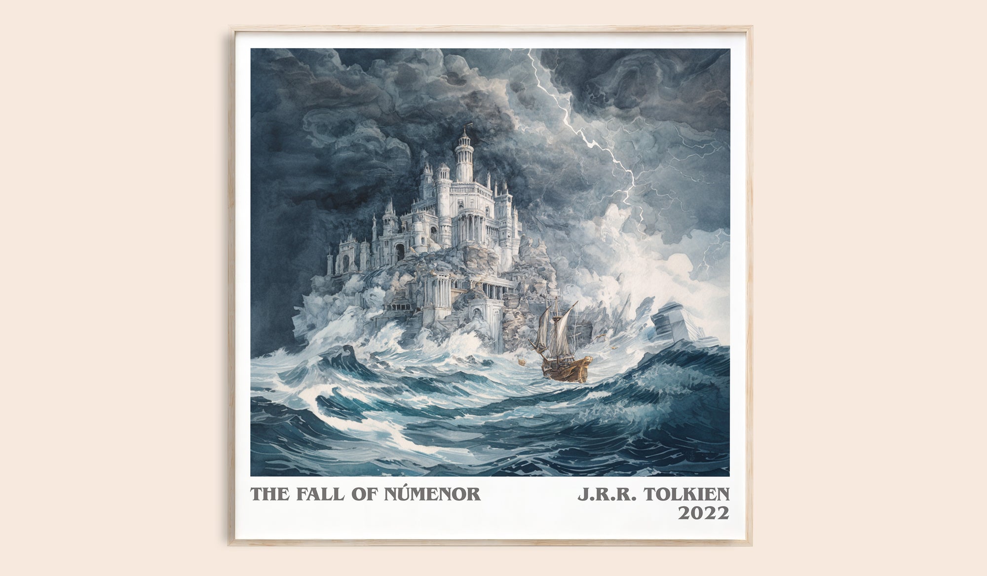 The Fall Of Númenor literary book poster by J.R.R. Tolkien – framed literary art print