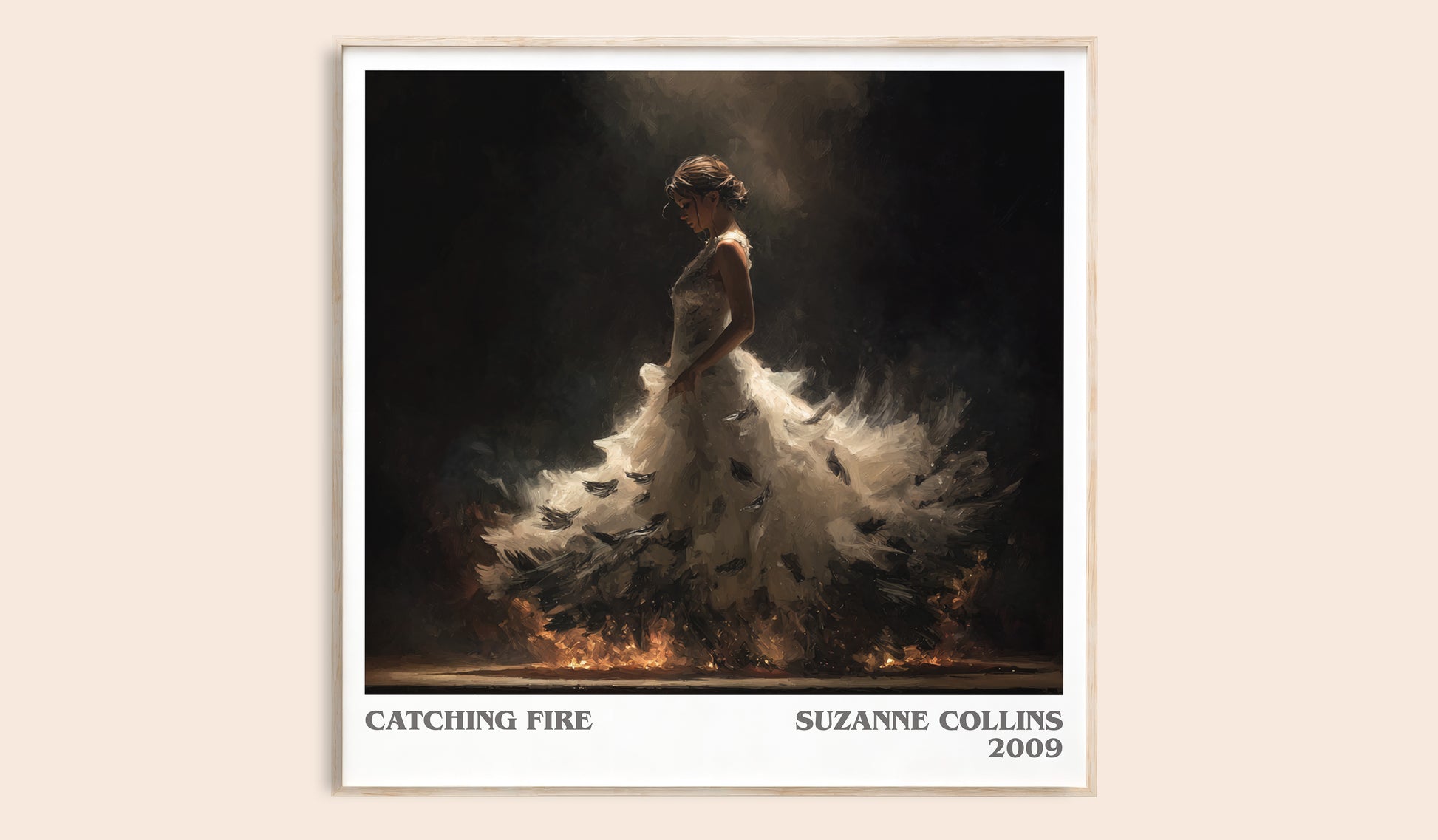Catching Fire literary book poster by Suzanne Collins – framed literary art print