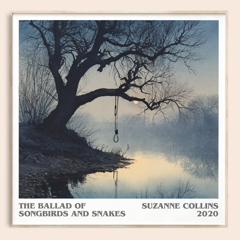 The Ballad of Songbirds and Snakes literary book poster by Suzanne Collins – framed literary art print