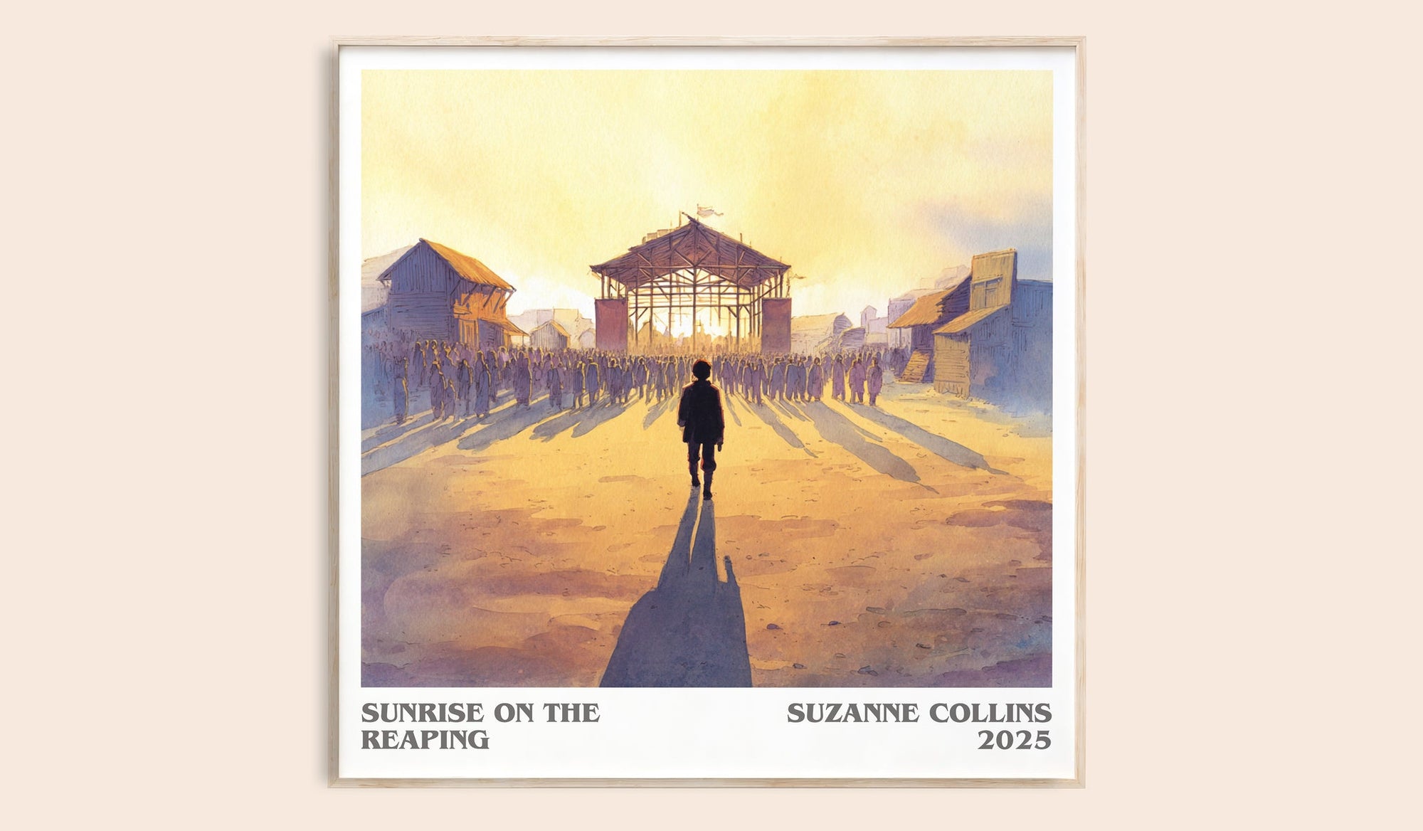 Sunrise on the Reaping literary book poster by Suzanne Collins – framed literary art print