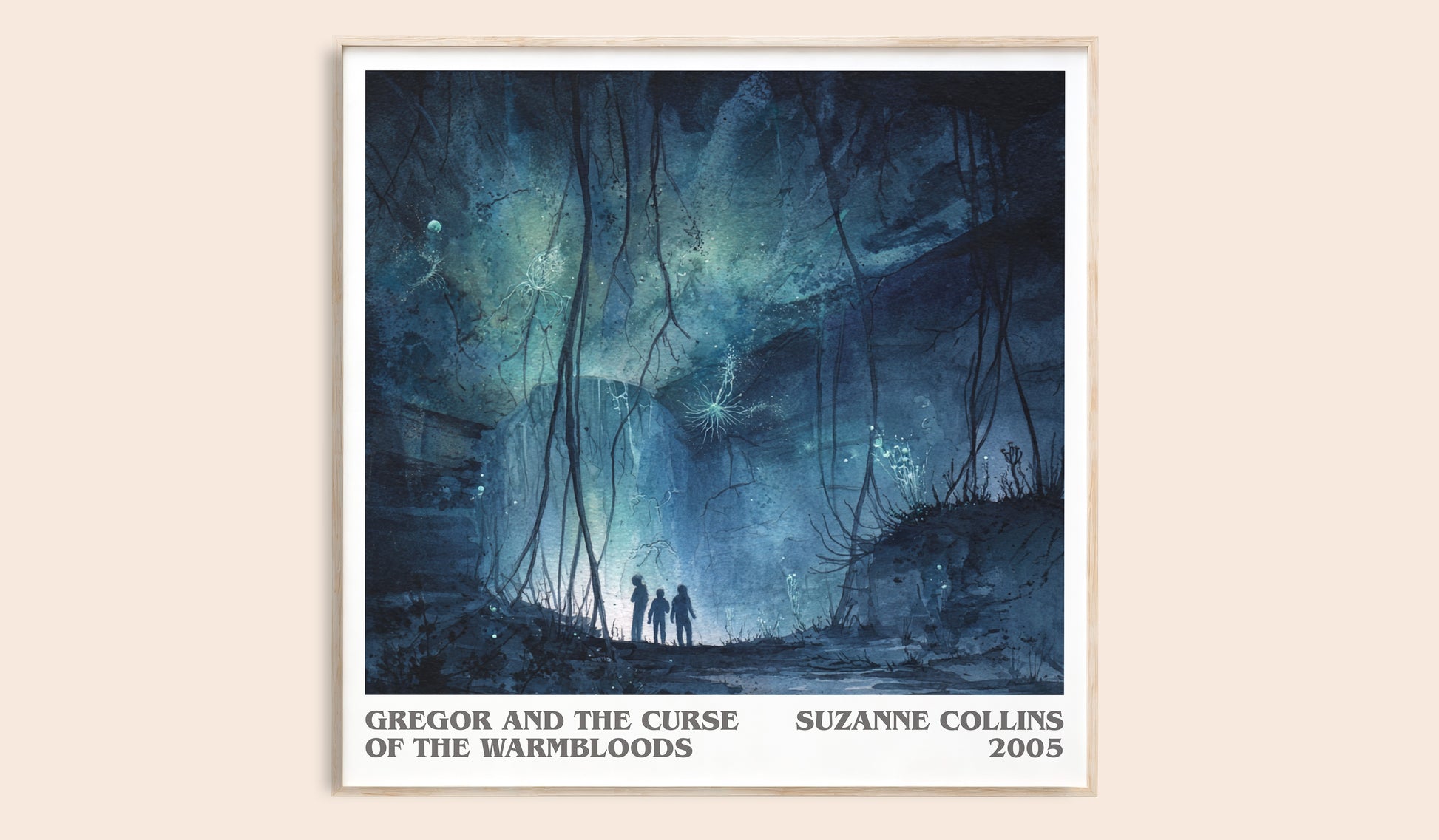 Gregor and the Curse of the Warmbloods literary book poster by Suzanne Collins – framed literary art print