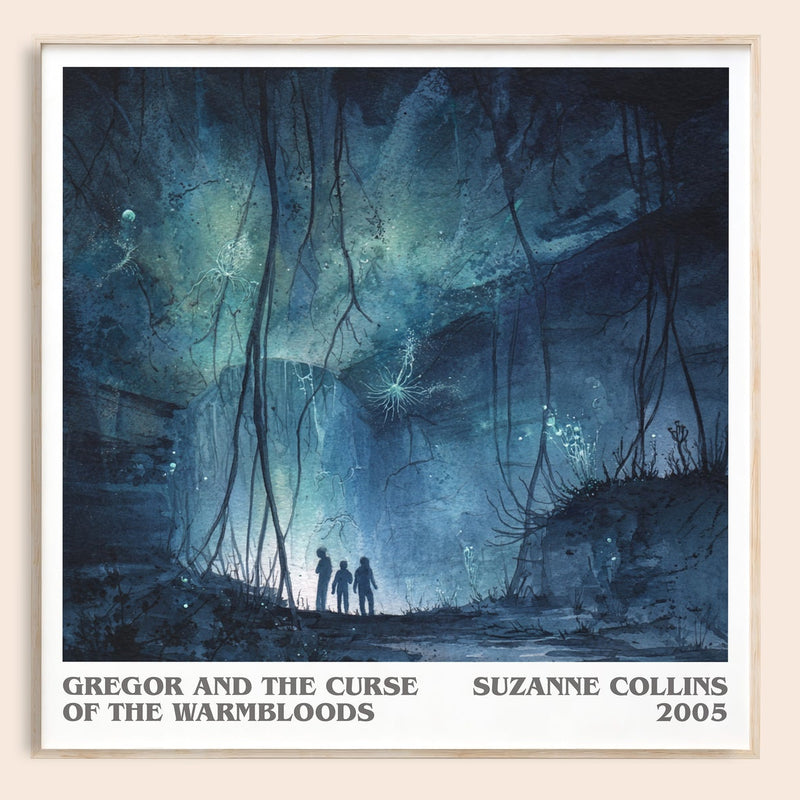 Gregor and the Curse of the Warmbloods literary book poster by Suzanne Collins – framed literary art print