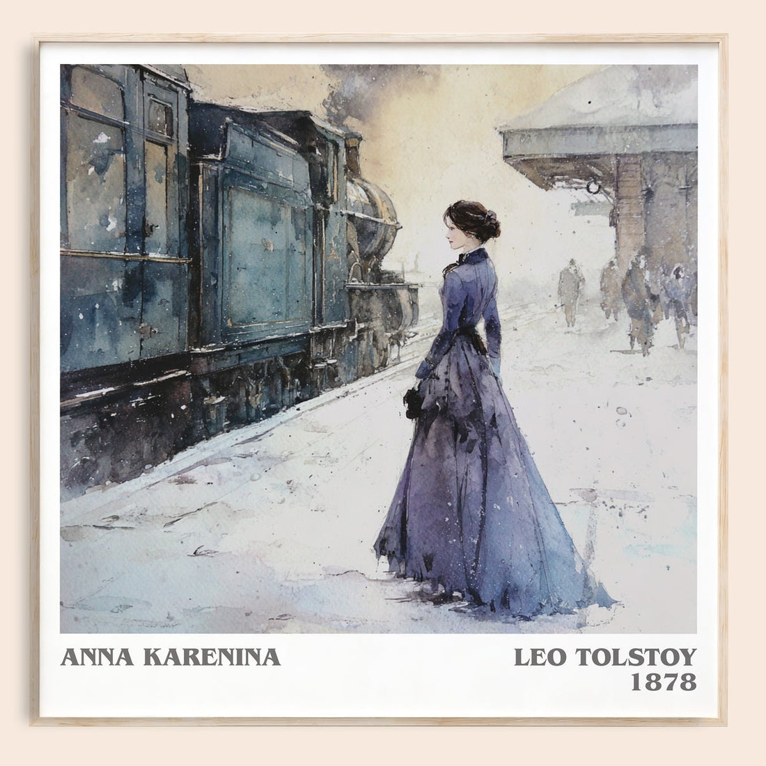 Anna Karenina literary book poster by Leo Tolstoy – framed literary art print