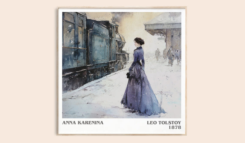 Anna Karenina literary book poster by Leo Tolstoy – framed literary art print