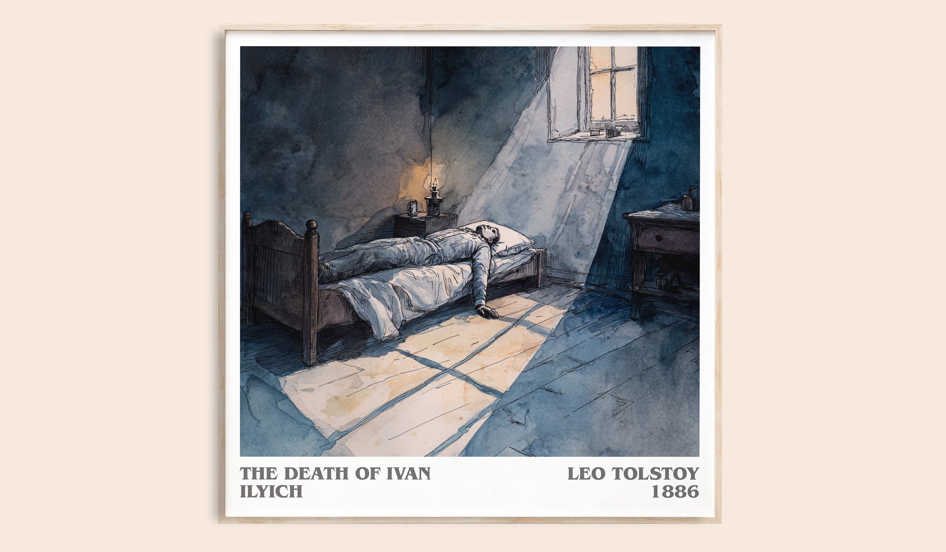 The Death Of Ivan Ilyich literary book poster by Leo Tolstoy – framed literary art print