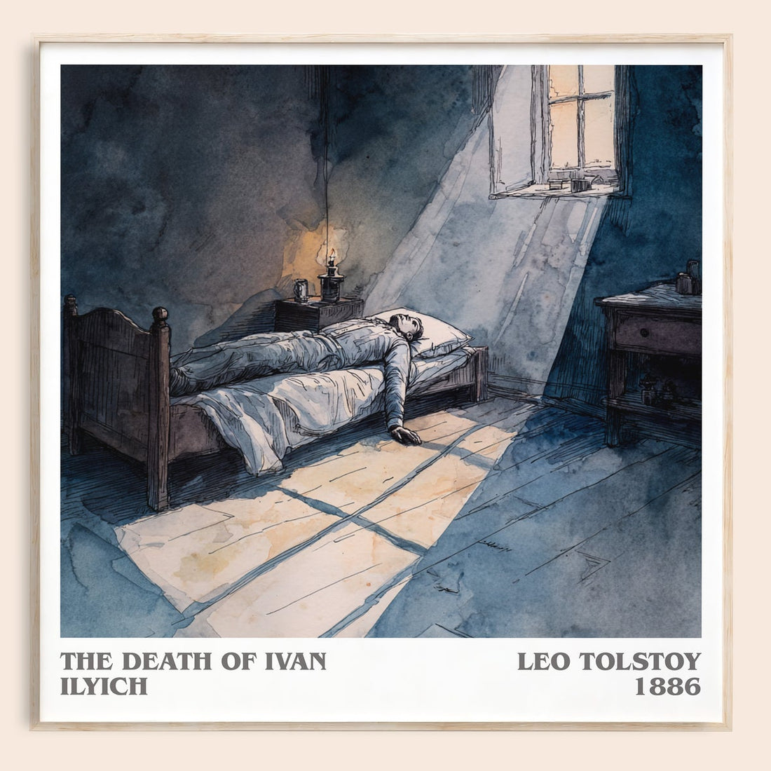 The Death Of Ivan Ilyich literary book poster by Leo Tolstoy – framed literary art print