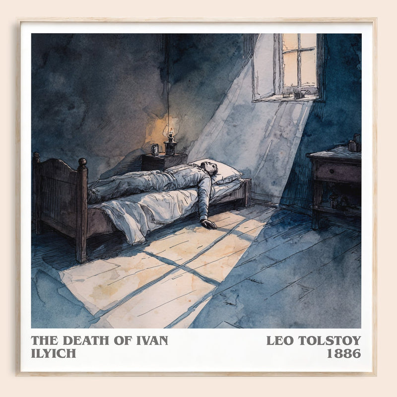 The Death Of Ivan Ilyich literary book poster by Leo Tolstoy – framed literary art print