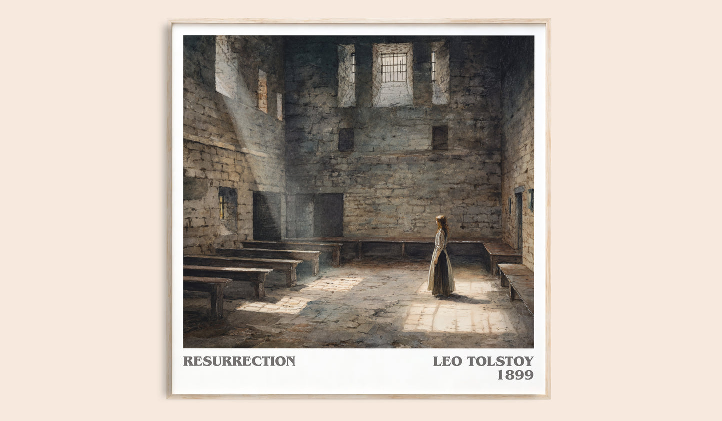 Resurrection literary book poster by Leo Tolstoy – framed literary art print