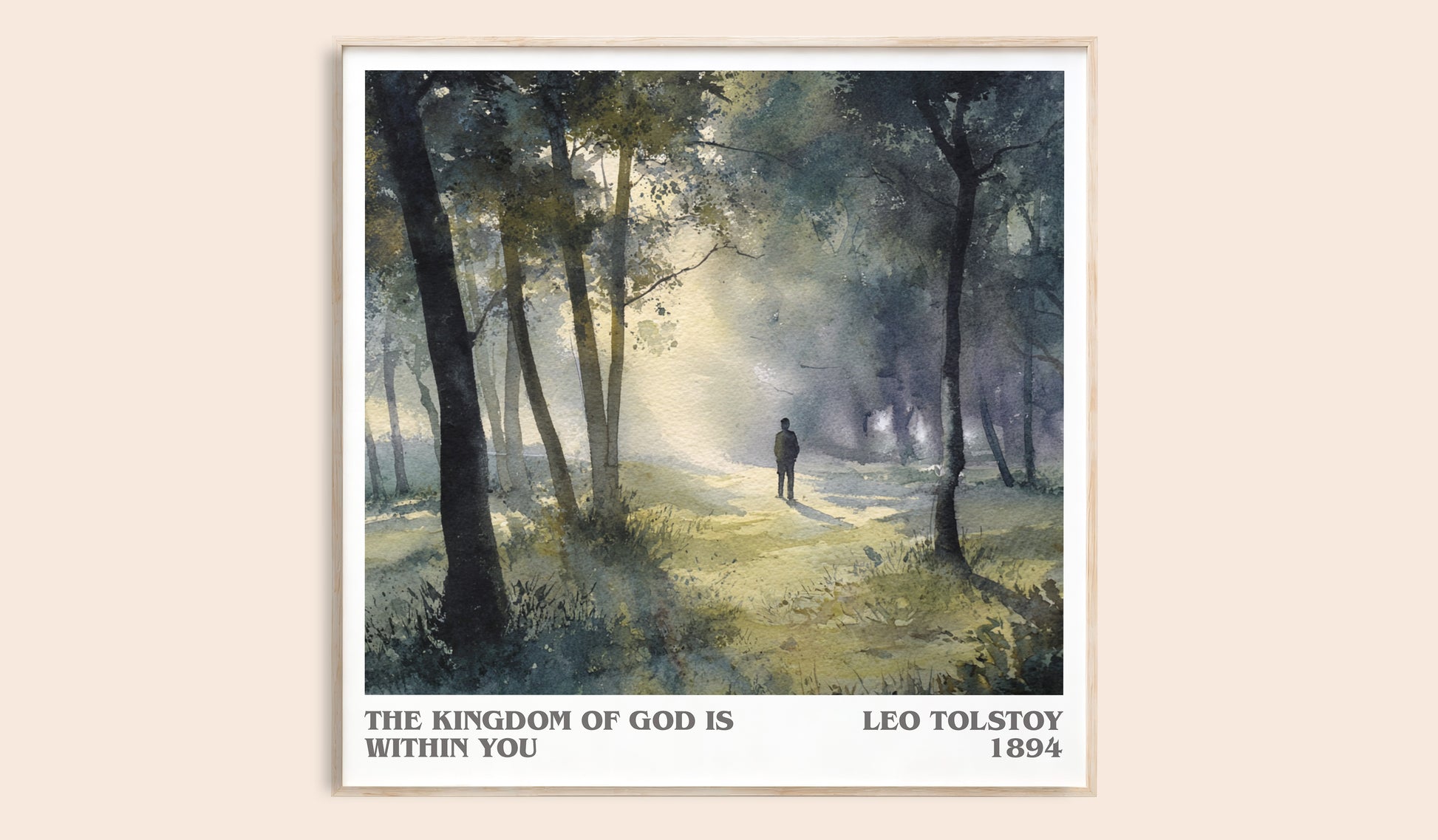 The Kingdom Of God Is Within You literary book poster by Leo Tolstoy – framed literary art print