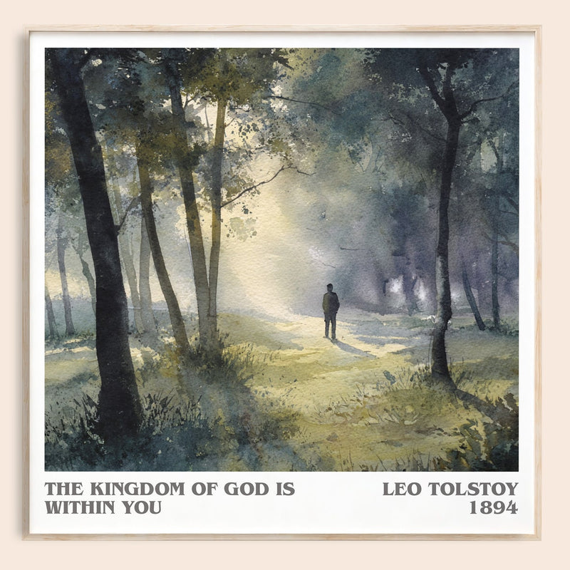 The Kingdom Of God Is Within You literary book poster by Leo Tolstoy – framed literary art print