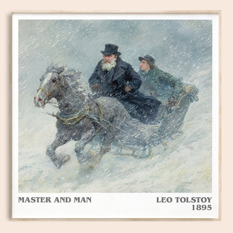 Master And Man literary book poster by Leo Tolstoy – framed literary art print
