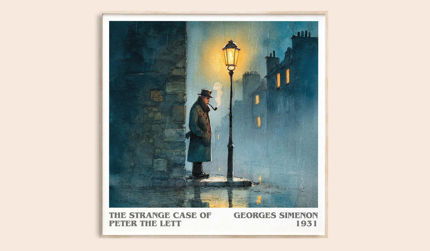 The Strange Case of Peter the Lett literary book poster by Georges Simenon – framed literary art print