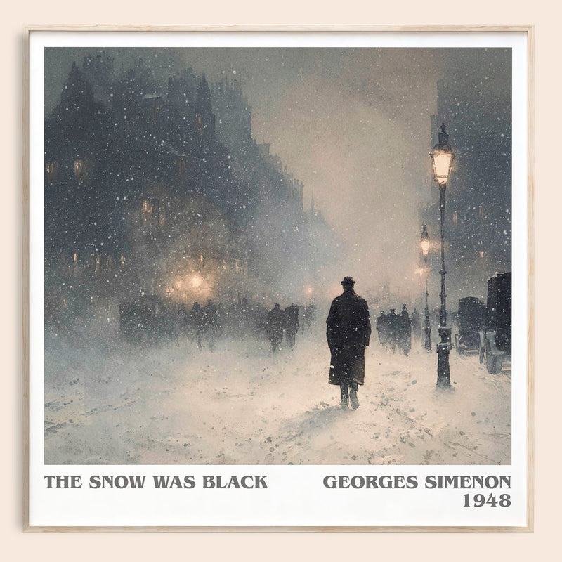 The Snow was Black literary book poster by Georges Simenon – framed literary art print