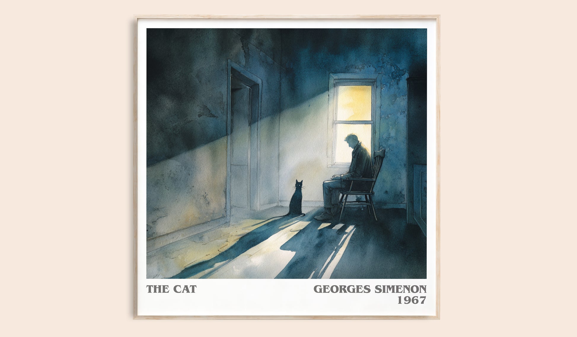The Cat literary book poster by Georges Simenon – framed literary art print