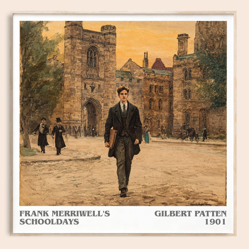 Frank Merriwell's Schooldays literary book poster by Gilbert Patten – framed literary art print