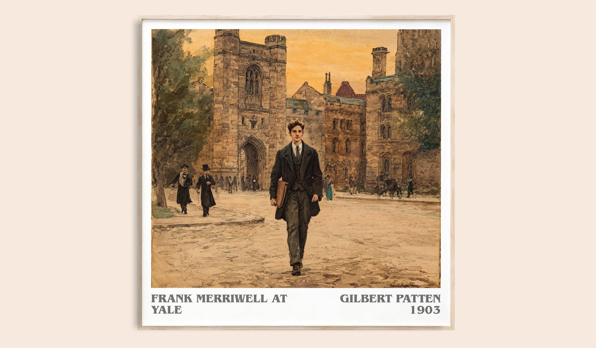 Frank Merriwell At Yale literary book poster by Gilbert Patten – framed literary art print
