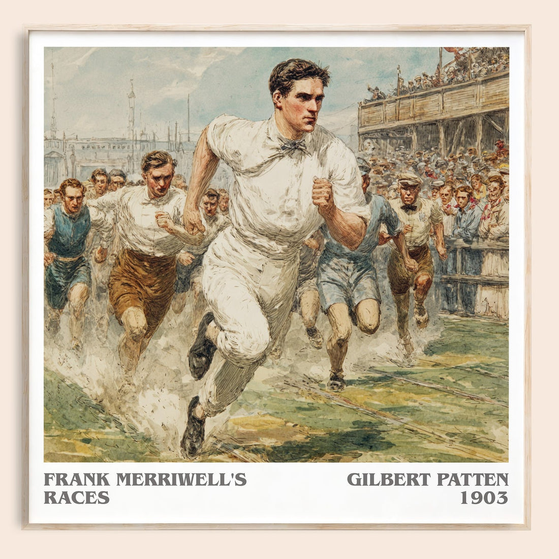 Frank Merriwell's Races literary book poster by Gilbert Patten – framed literary art print