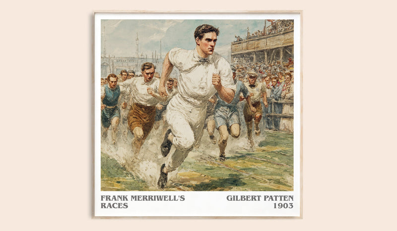 Frank Merriwell's Races literary book poster by Gilbert Patten – framed literary art print