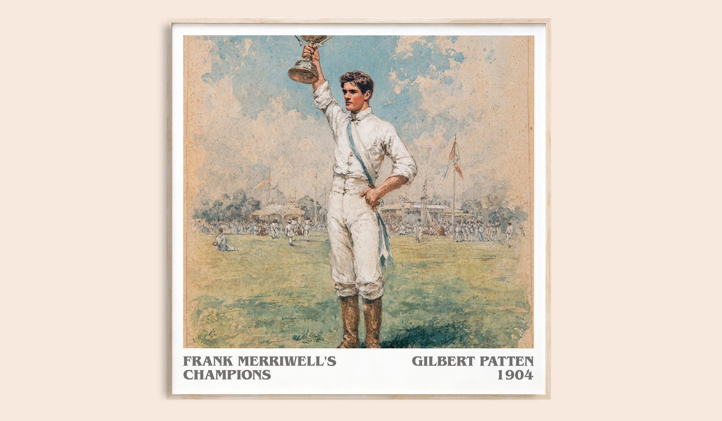 Frank Merriwell's Champions literary book poster by Gilbert Patten – framed literary art print