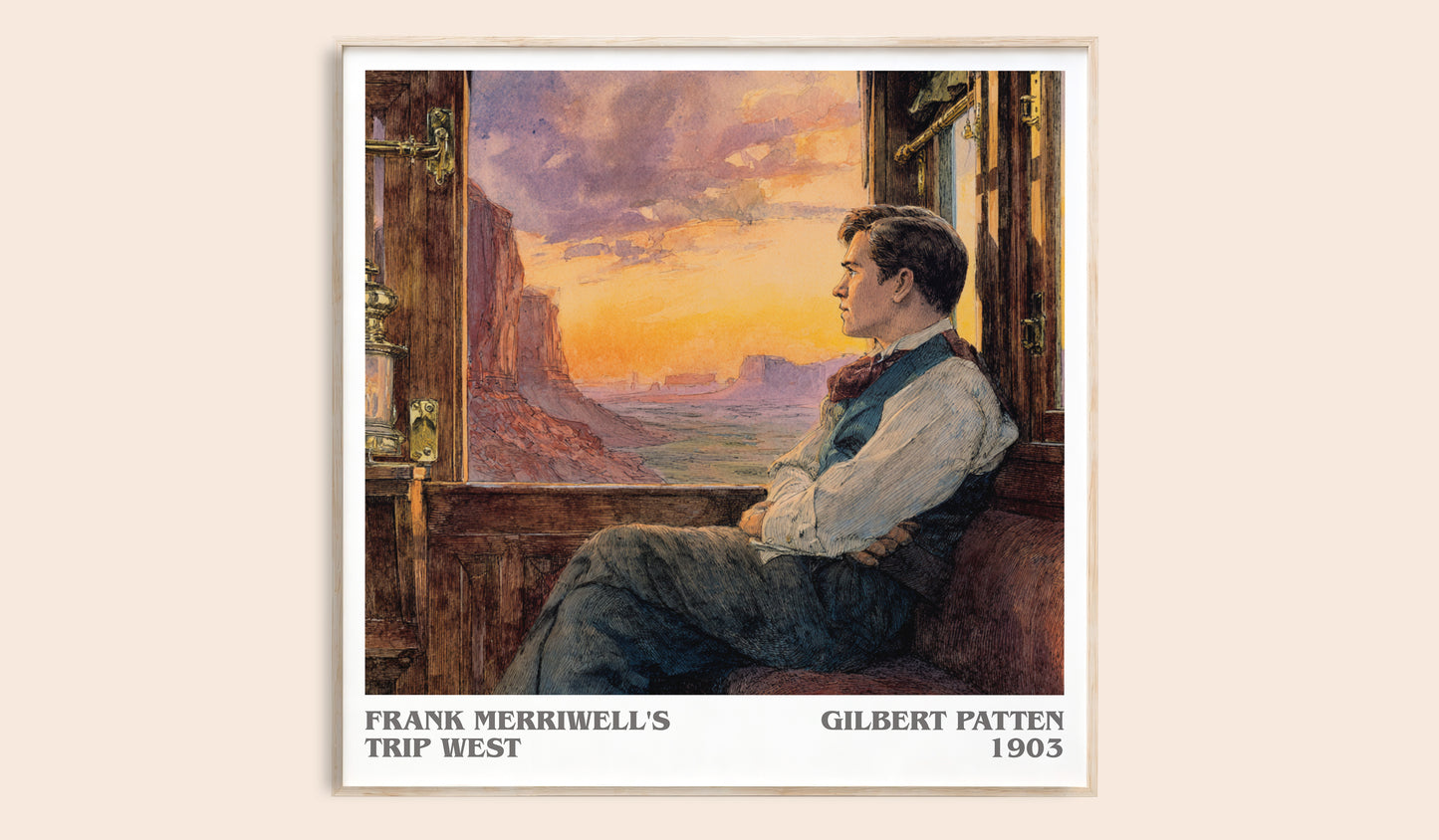 Frank Merriwell's Trip West literary book poster by Gilbert Patten – framed literary art print