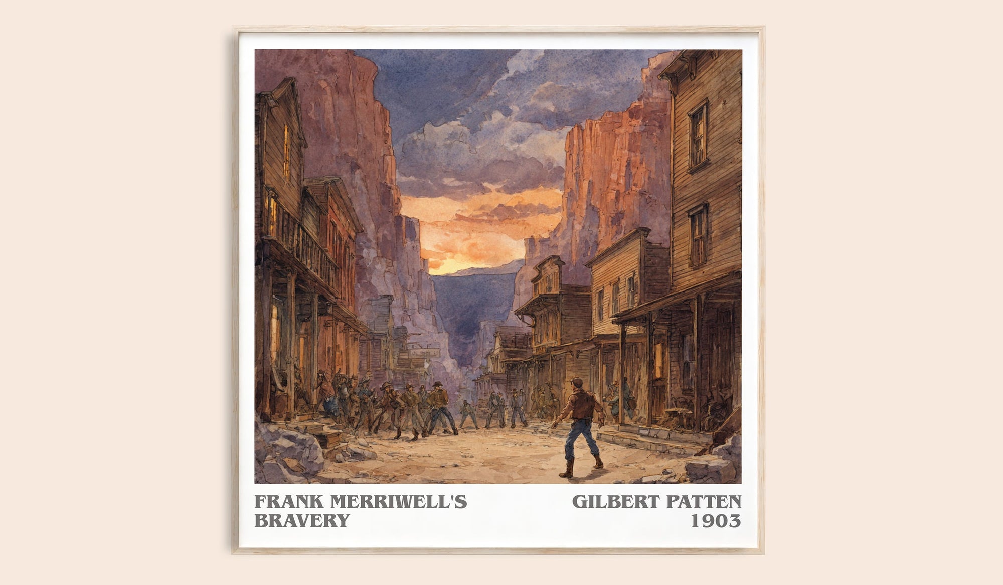 Frank Merriwell's Bravery literary book poster by Gilbert Patten – framed literary art print