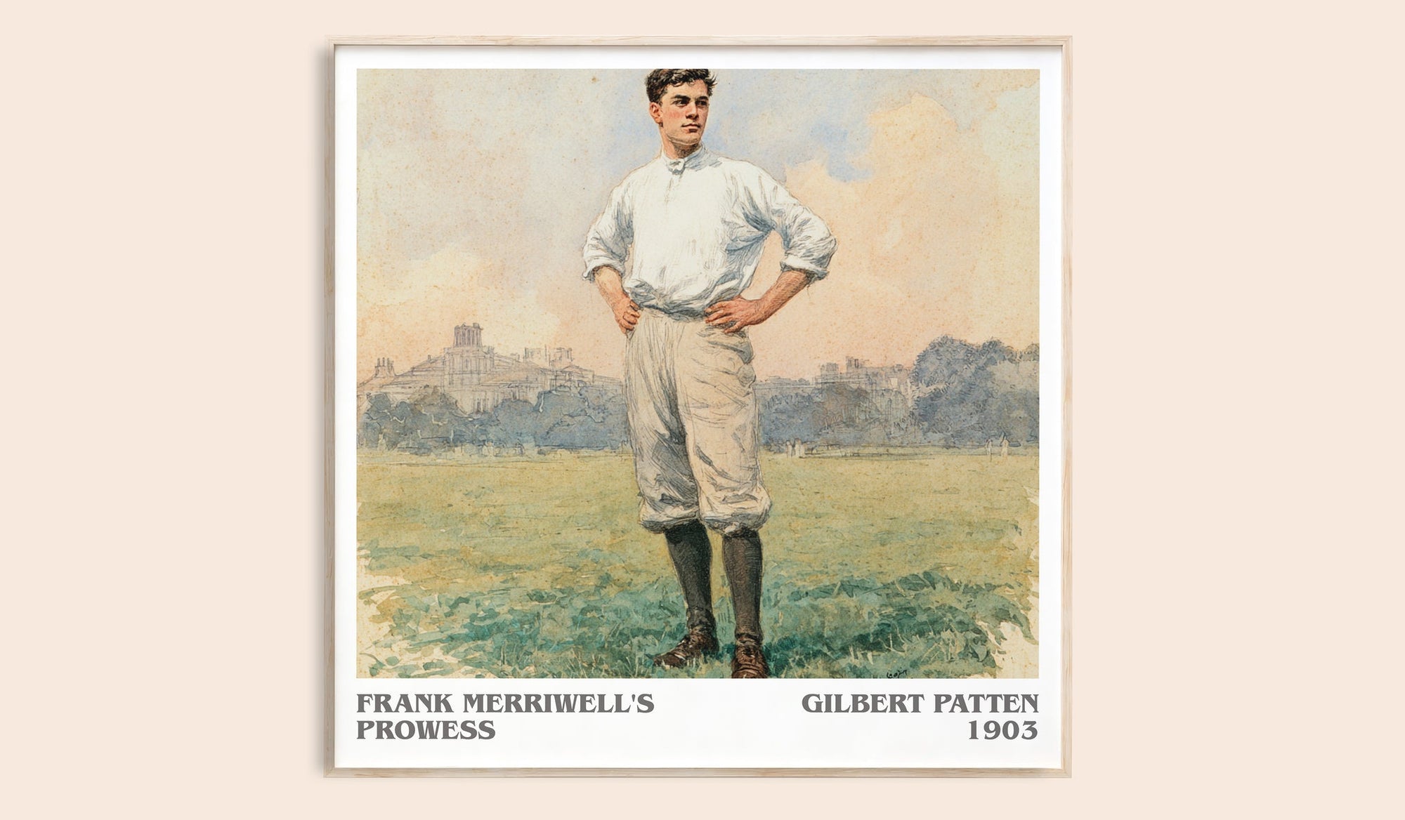 Frank Merriwell's Prowess literary book poster by Gilbert Patten – framed literary art print