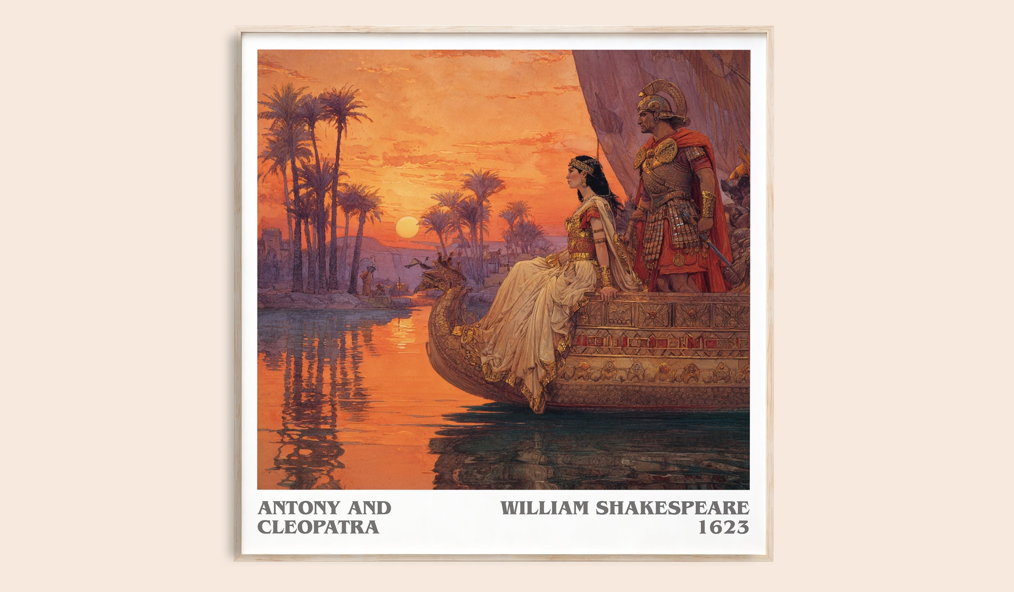 Antony and Cleopatra literary book poster by William Shakespeare – framed literary art print