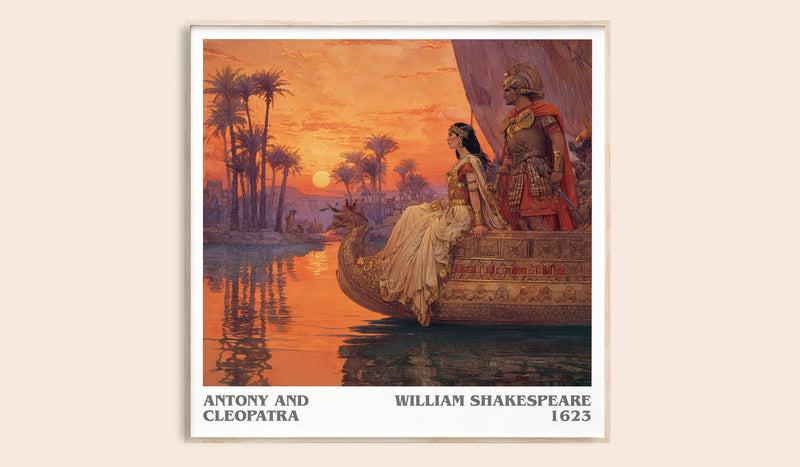 Antony and Cleopatra literary book poster by William Shakespeare – framed literary art print
