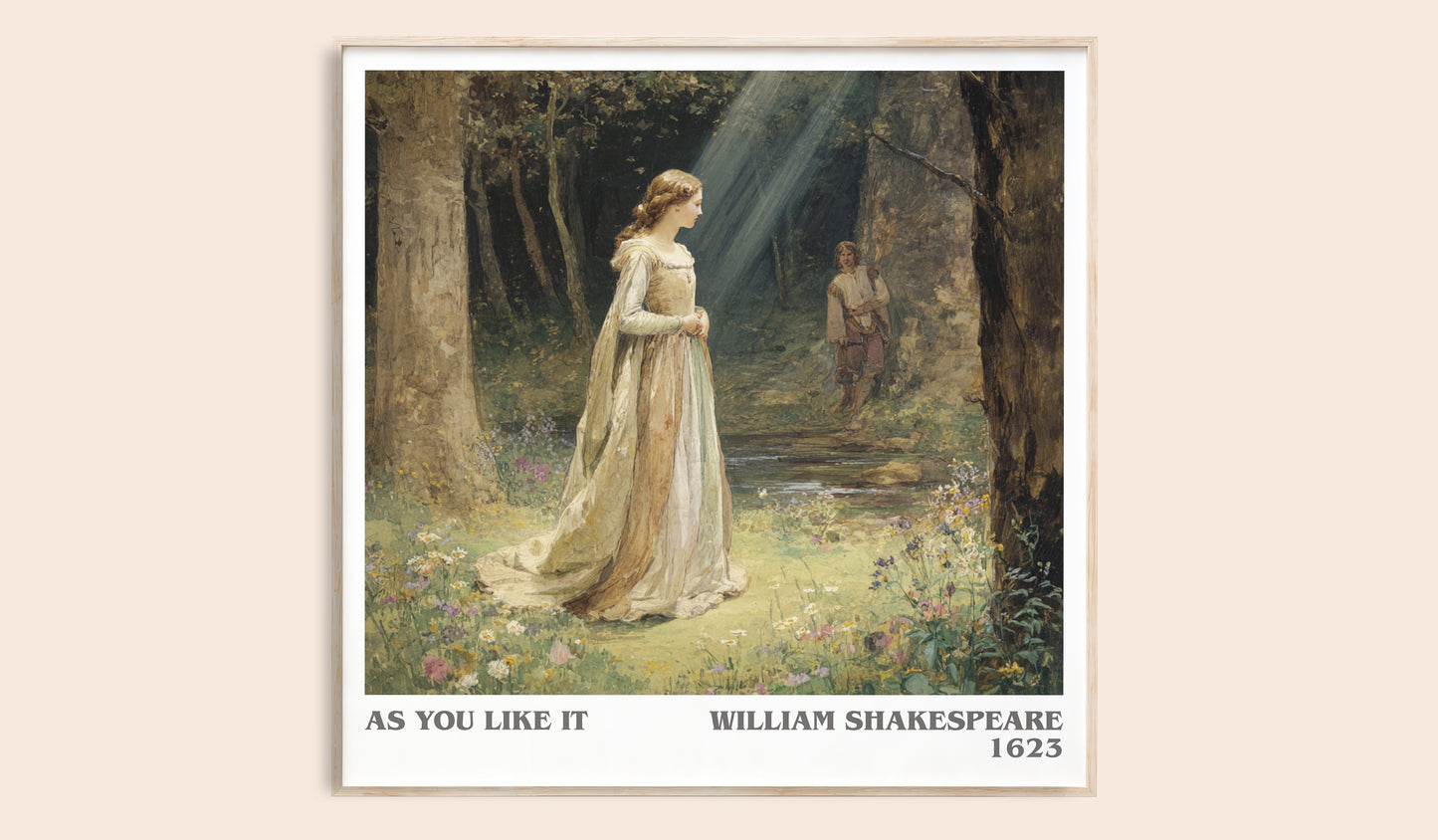 As You Like It literary book poster by William Shakespeare – framed literary art print