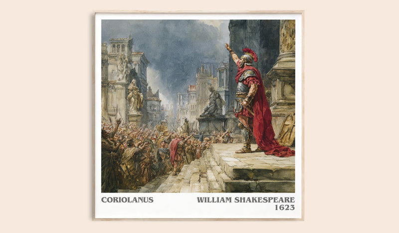 Coriolanus literary book poster by William Shakespeare – framed literary art print