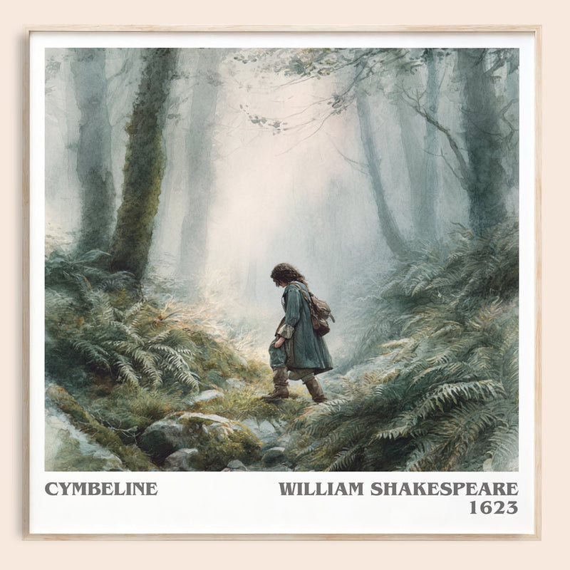 Cymbeline literary book poster by William Shakespeare – framed literary art print