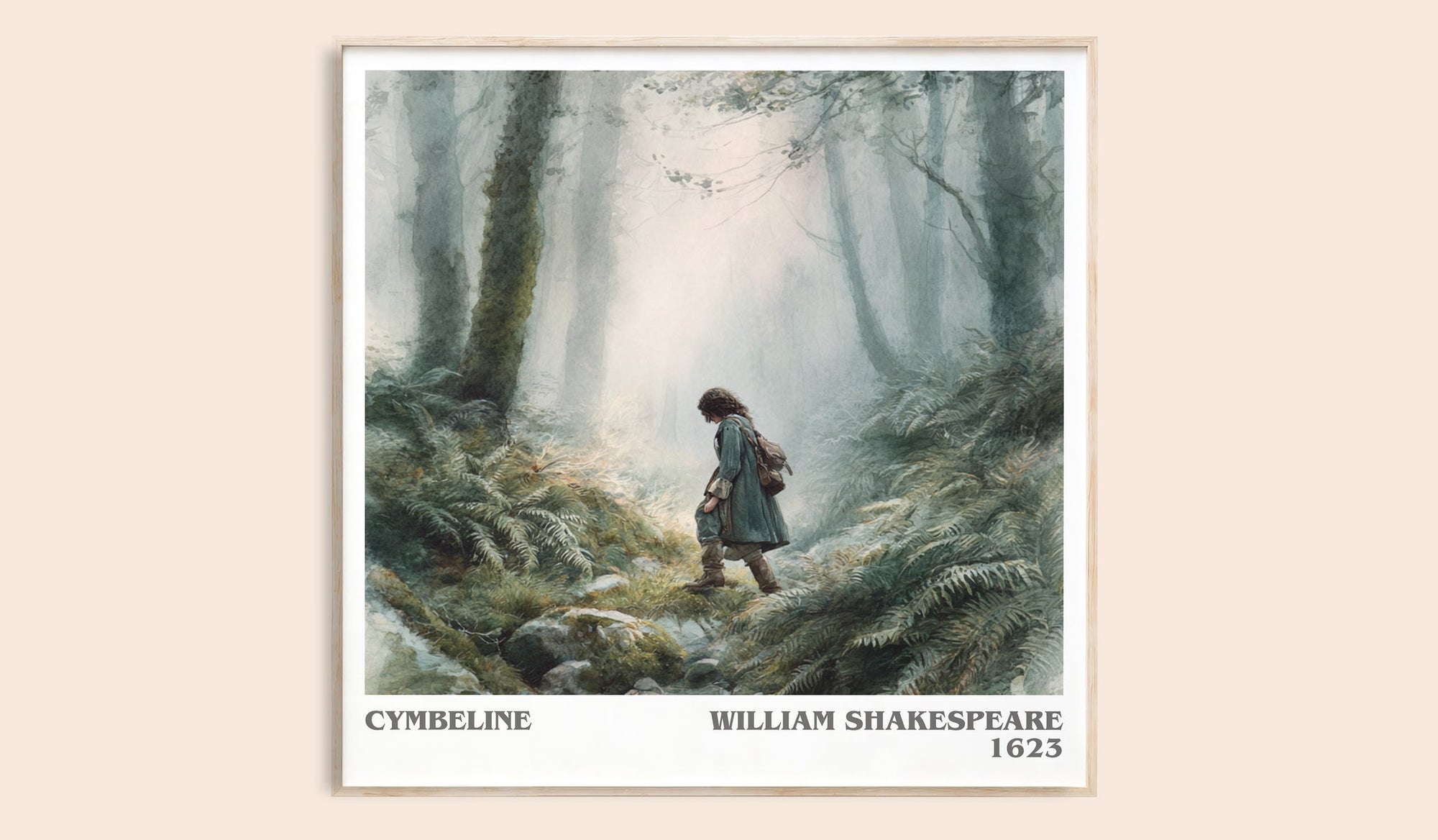 Cymbeline literary book poster by William Shakespeare – framed literary art print