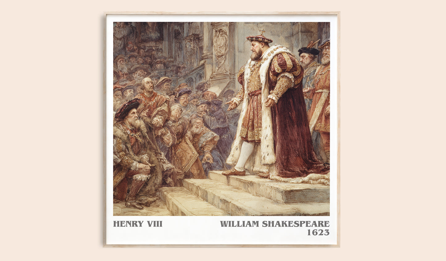 Henry Viii literary book poster by William Shakespeare – framed literary art print