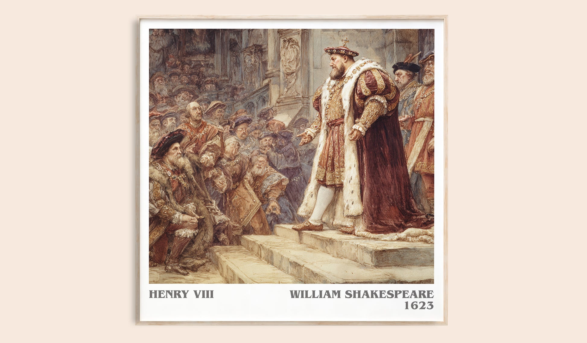 Henry Viii literary book poster by William Shakespeare – framed literary art print