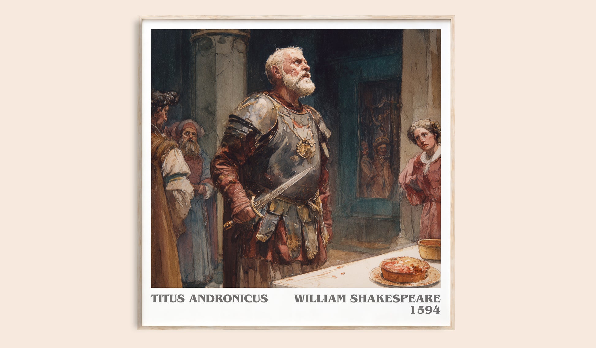Titus Andronicus literary book poster by William Shakespeare – framed literary art print