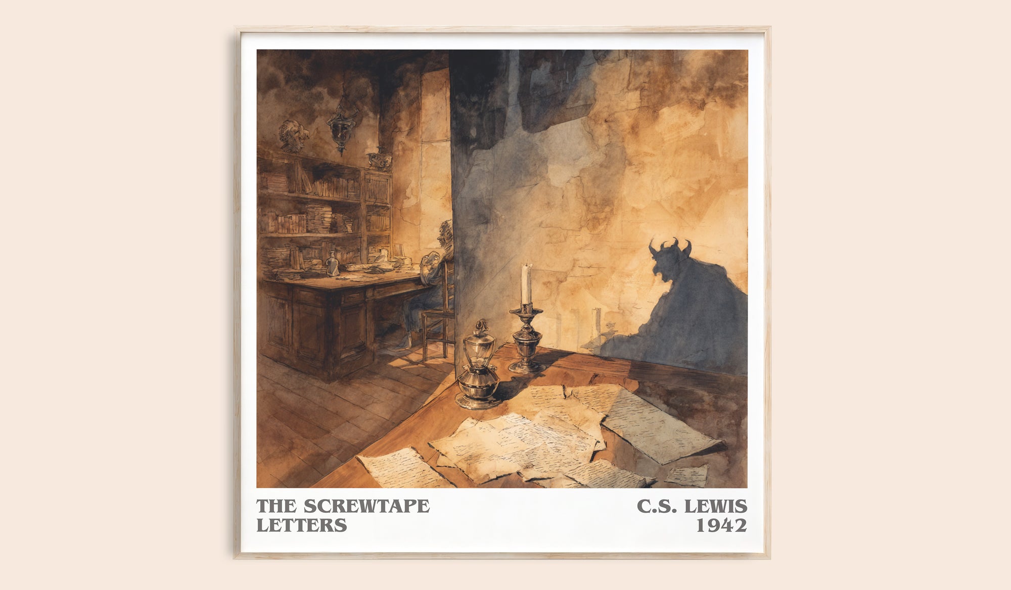 The Screwtape Letters literary book poster by C. S. Lewis – framed literary art print
