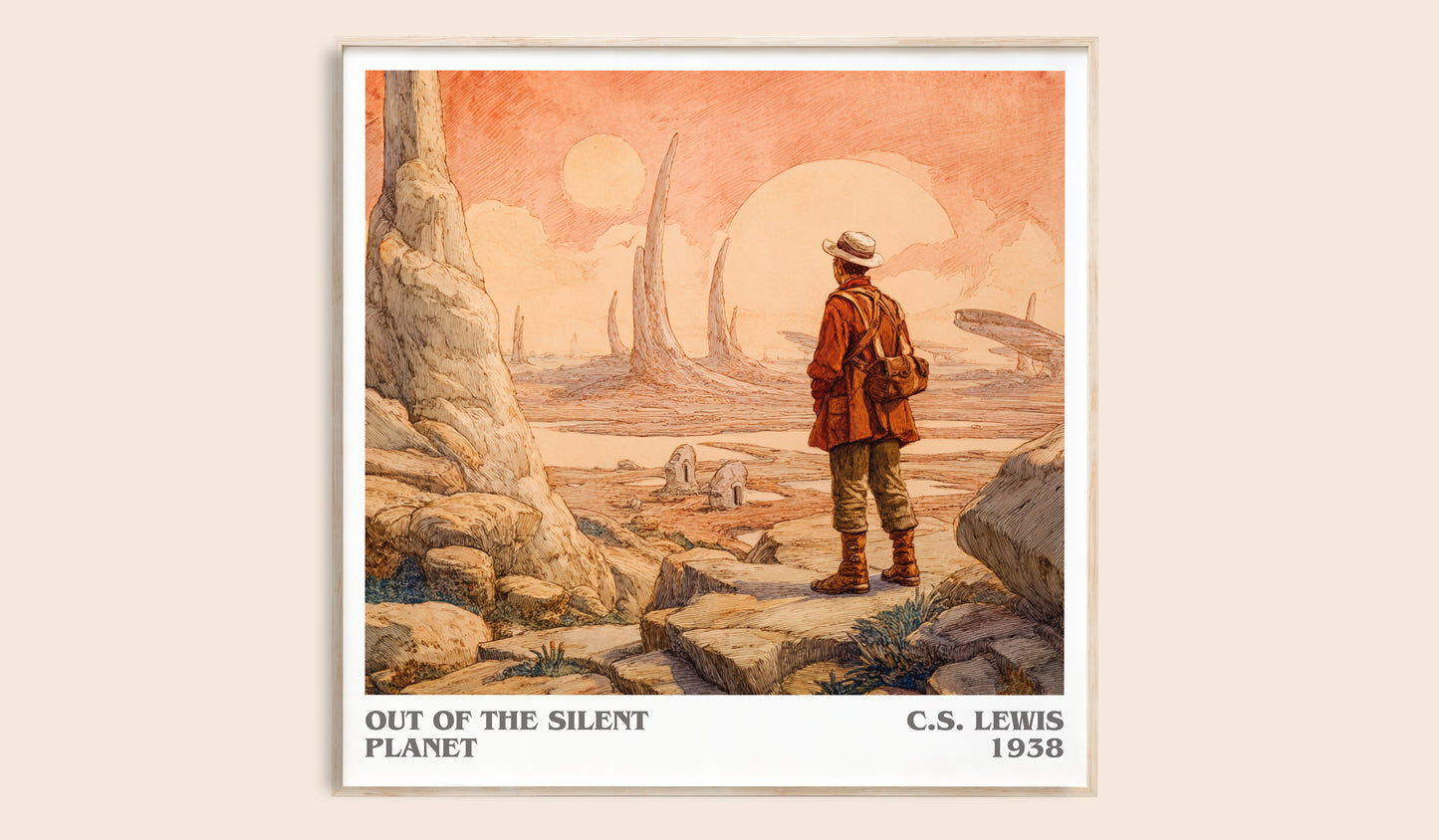 Out of the Silent Planet literary book poster by C.S. Lewis – framed literary art print