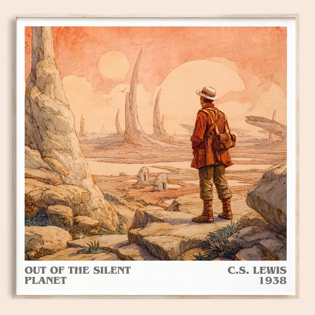 Out of the Silent Planet literary book poster by C.S. Lewis – framed literary art print