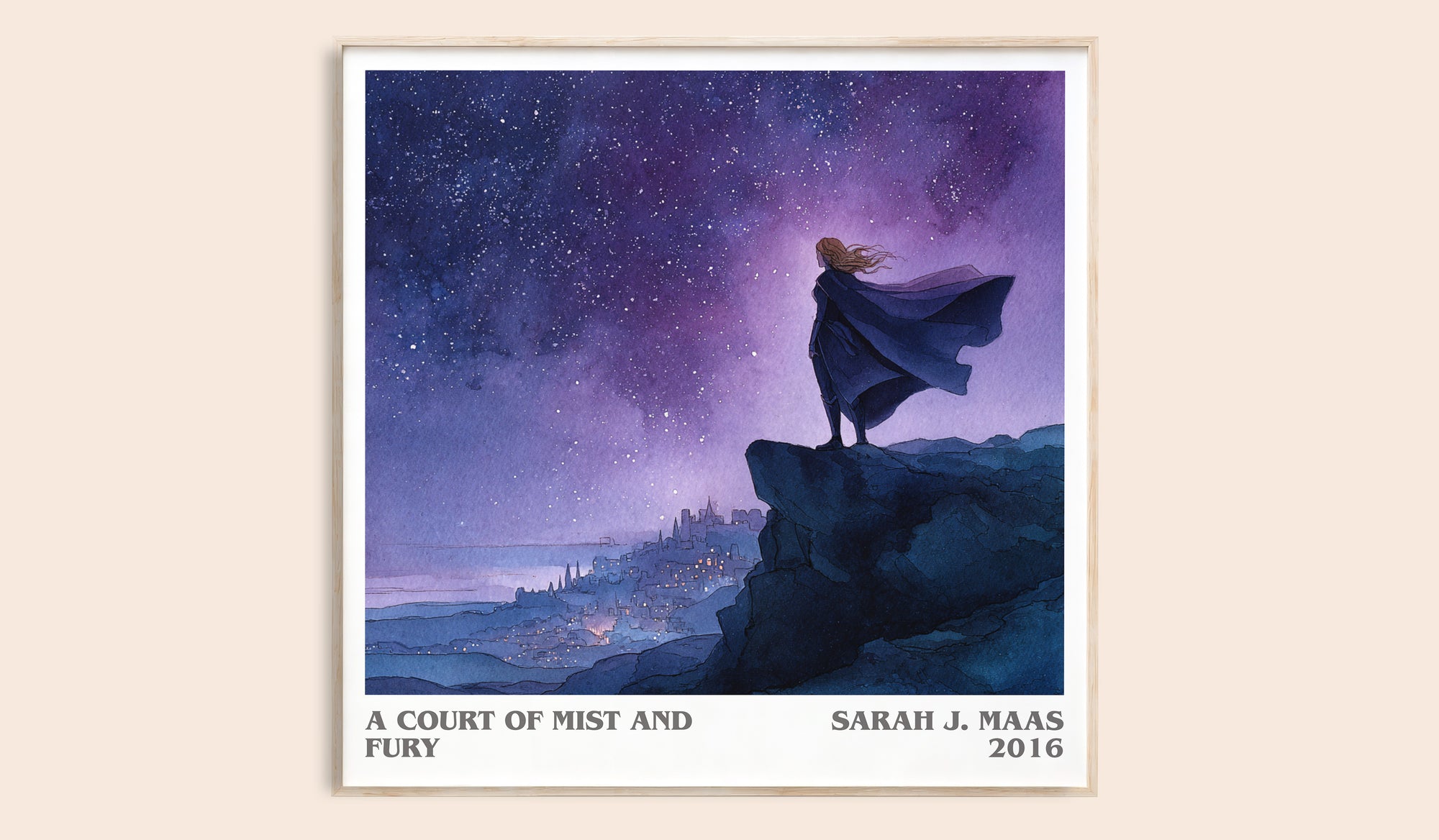 A Court of Mist and Fury literary book poster by Sarah J. Maas – framed literary art print