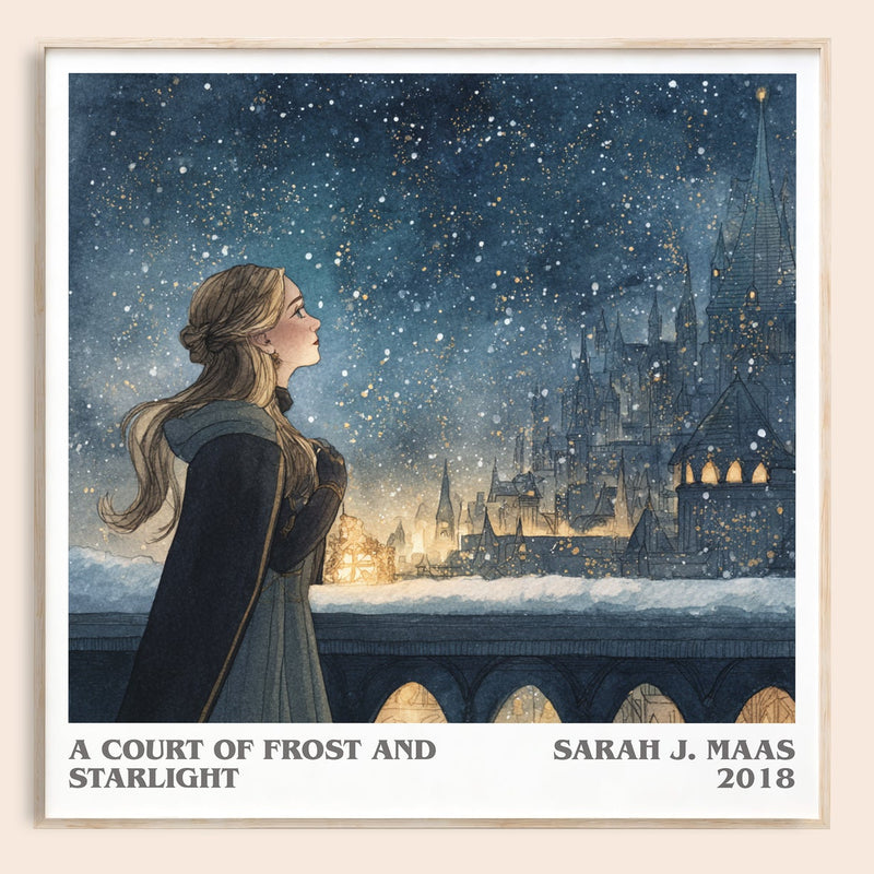 A Court of Frost and Starlight literary book poster by Sarah J. Maas – framed literary art print