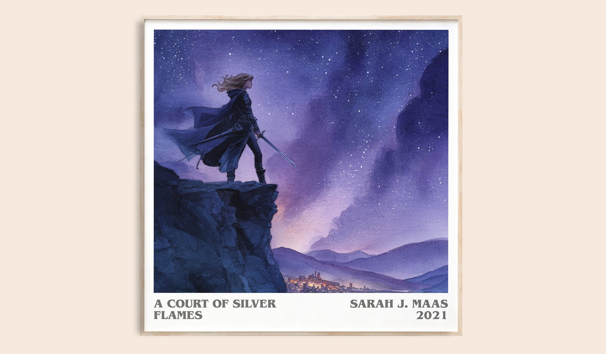 A Court Of Silver Flames literary book poster by Sarah J. Maas – framed literary art print