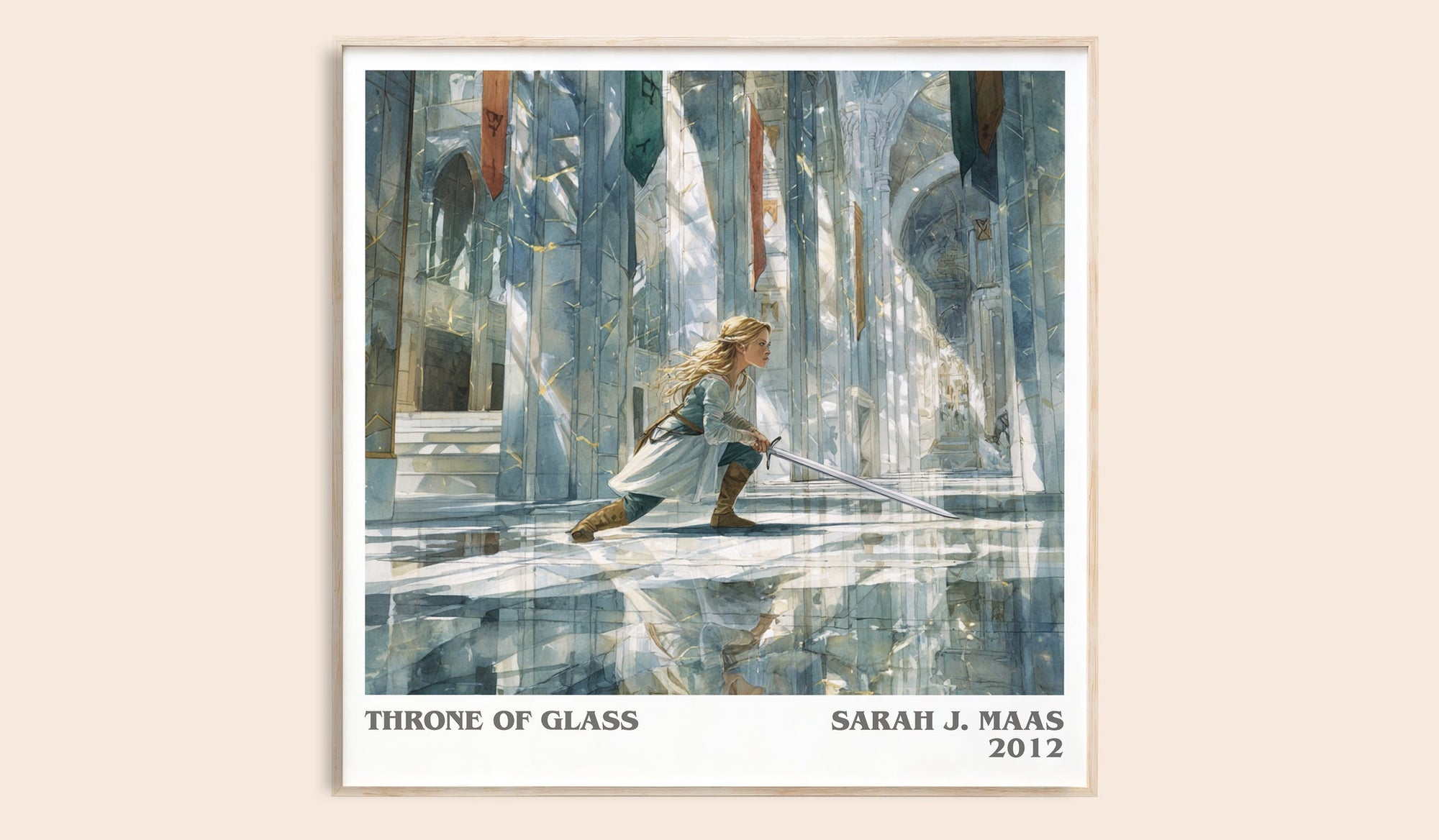 Throne of Glass literary book poster by Sarah J. Maas – framed literary art print