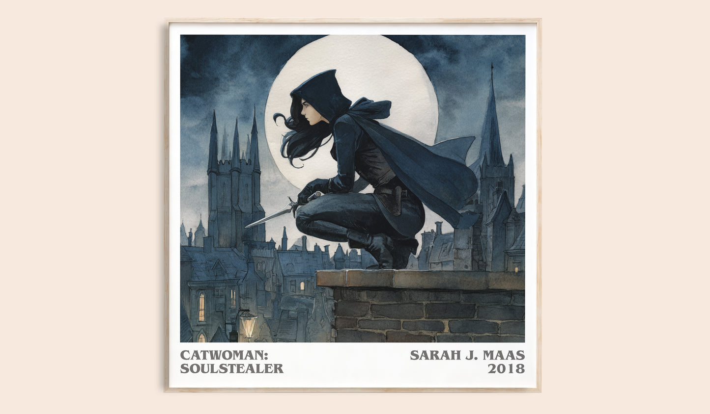 Catwoman: Soulstealer literary book poster by Sarah J. Maas – framed literary art print