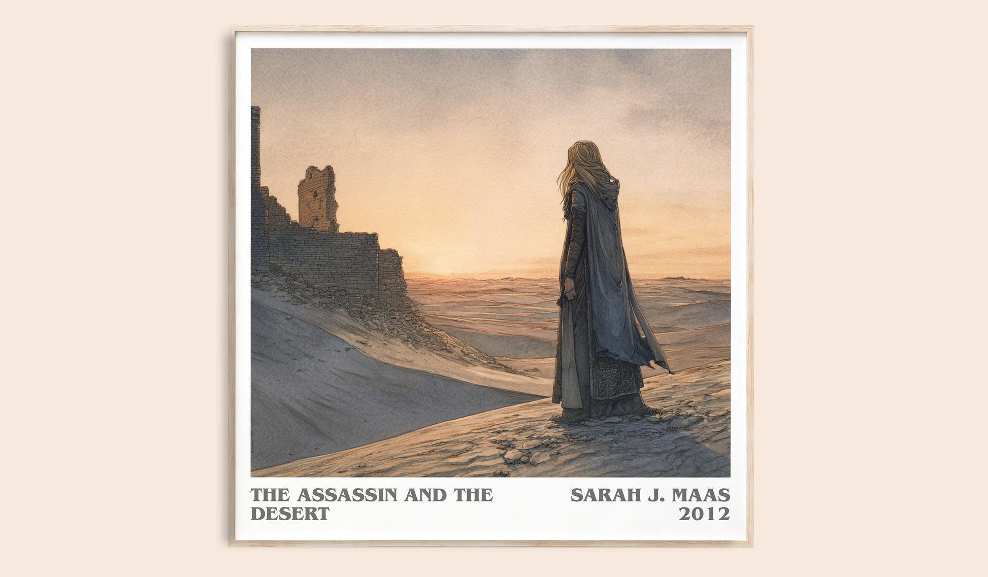 The Assassin And The Desert literary book poster by Sarah J. Maas – framed literary art print