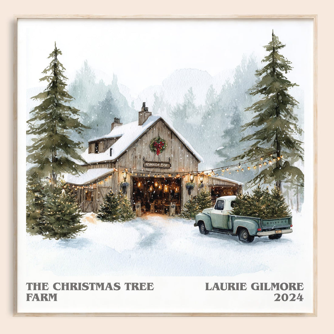The Christmas Tree Farm literary book poster by Laurie Gilmore – framed literary art print